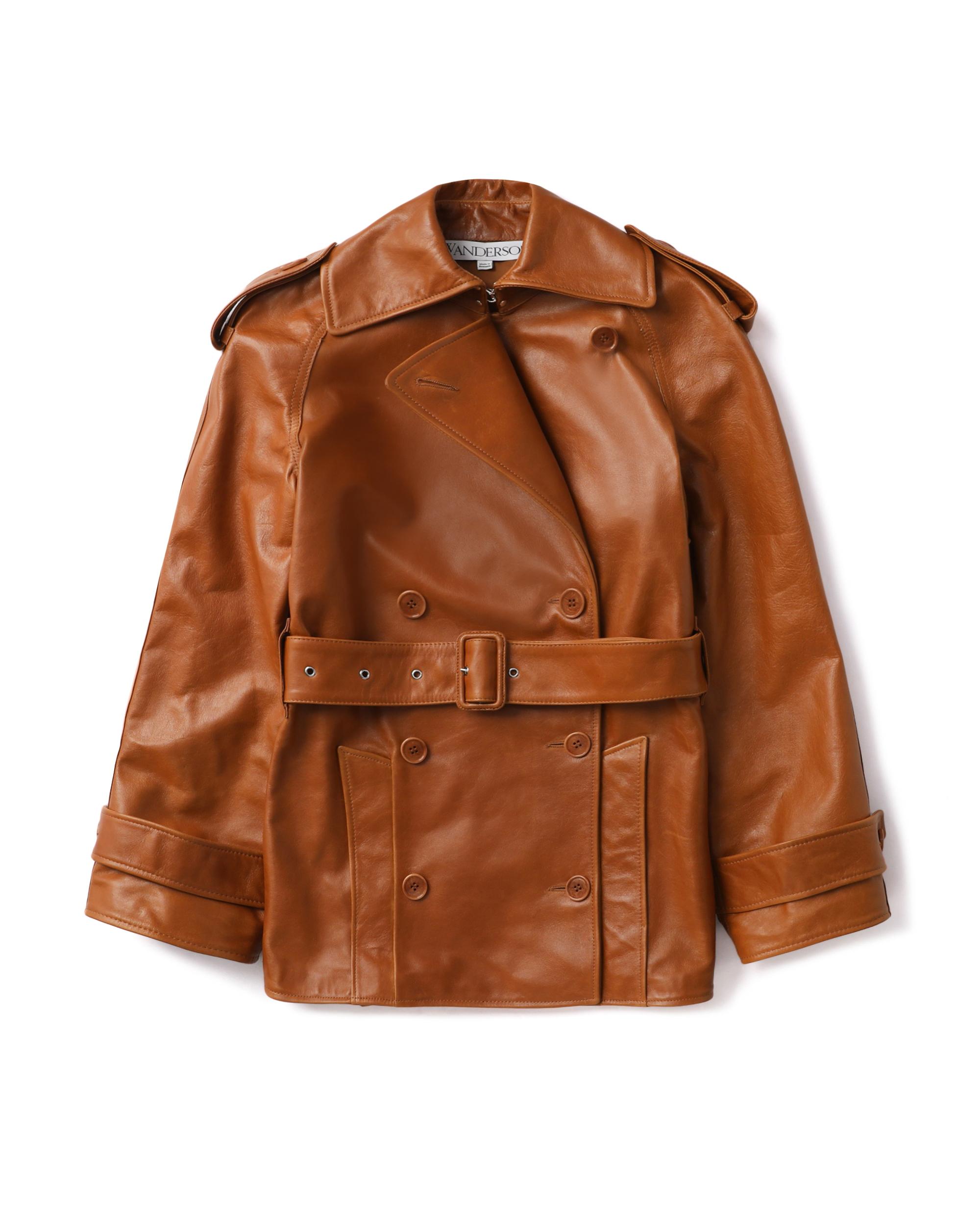 Short leather trench jacket by JW ANDERSON