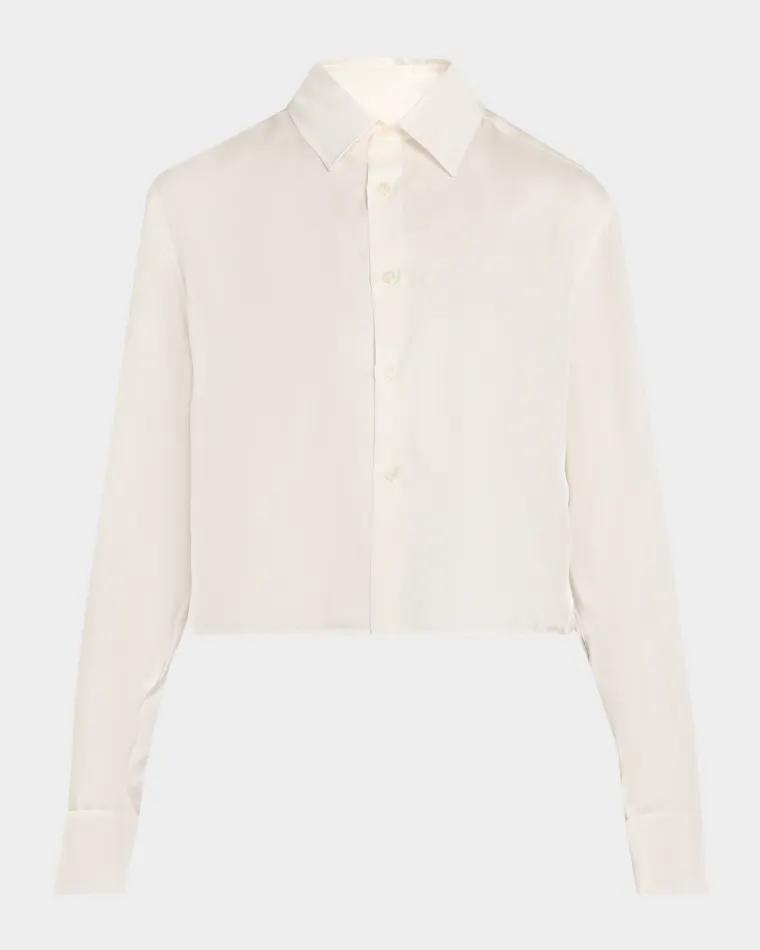 Silk Twill Crop Button-Down Shirt by JW ANDERSON
