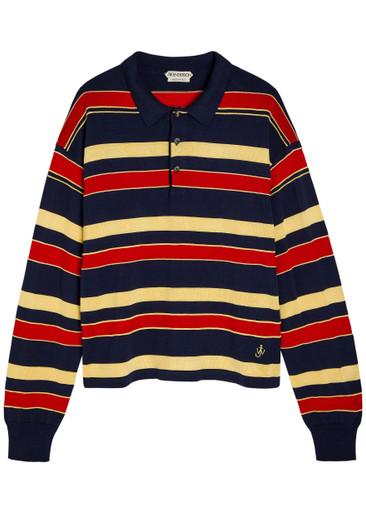 Striped knit polo shirt by JW ANDERSON