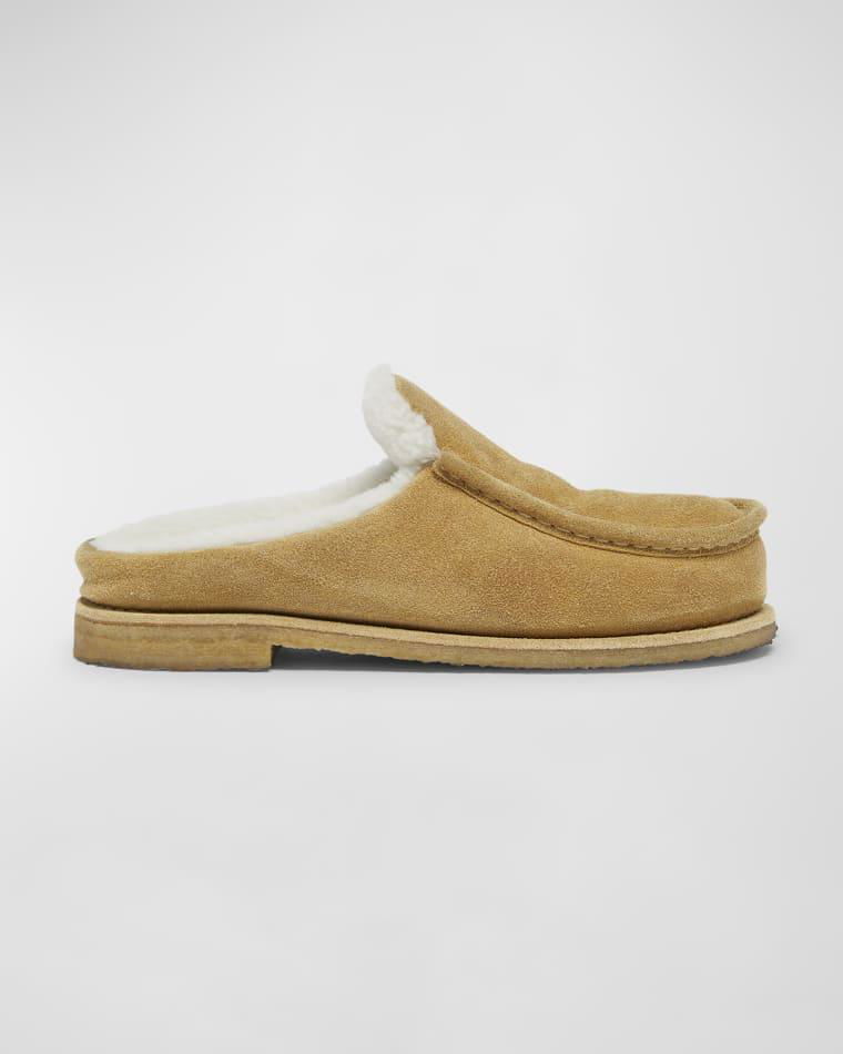 Suede Shearling Loafer Mules by JW ANDERSON