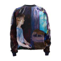 Sweatshirt layered with printed organza by JW ANDERSON