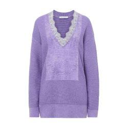 V-neck lace trim sweater by JW ANDERSON
