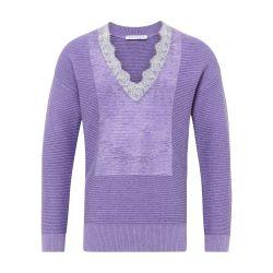V-neck lace trim sweater by JW ANDERSON