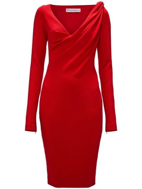 V-neck midi dress by JW ANDERSON