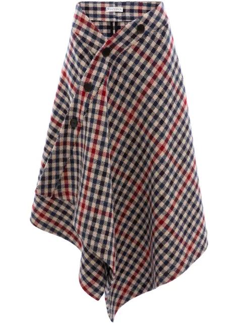 WRAP CHECK BLANKET SKIRT by JW ANDERSON