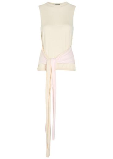 Waist Tie cotton and cashmere-blend tank top by JW ANDERSON