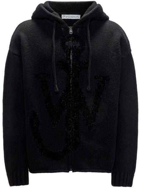 anchor-logo zip hoodie by JW ANDERSON