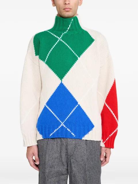 argyle-knit turtle-neck sweater by JW ANDERSON