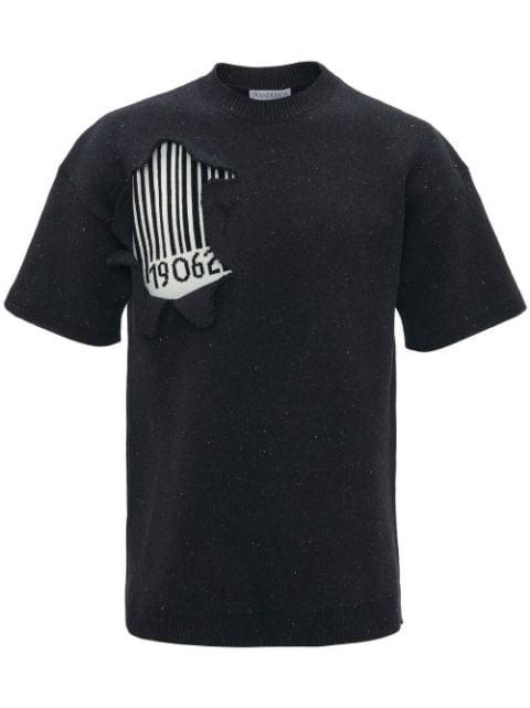 barcode-print short-sleeved sweatshirt by JW ANDERSON