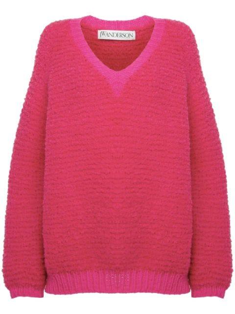 bouclé V-neck sweater by JW ANDERSON