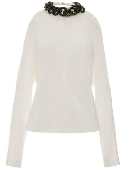 chain-embellished cold-shoulder top by JW ANDERSON