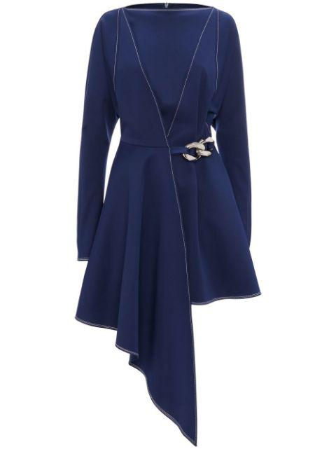 chain link-embellished asymmetric dress by JW ANDERSON