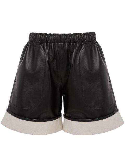 contrast-hem leather shorts by JW ANDERSON
