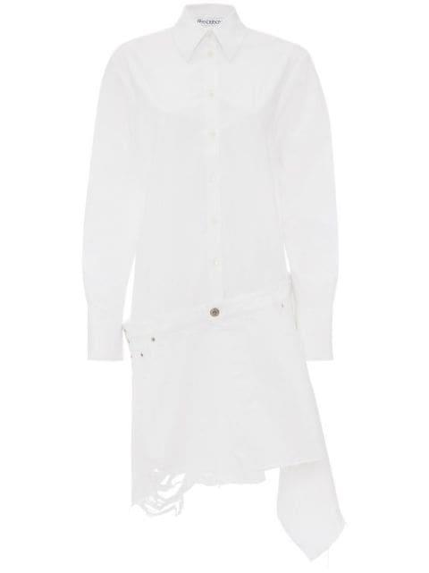 distressed-finish asymmetric shirtdress by JW ANDERSON