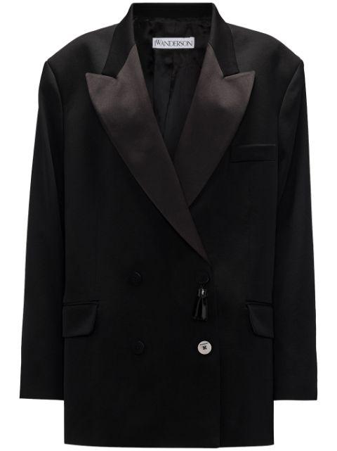 double-breasted contrasting-collar blazer by JW ANDERSON