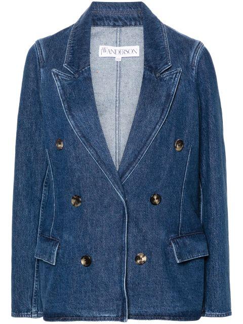 double-breasted denim blazer by JW ANDERSON