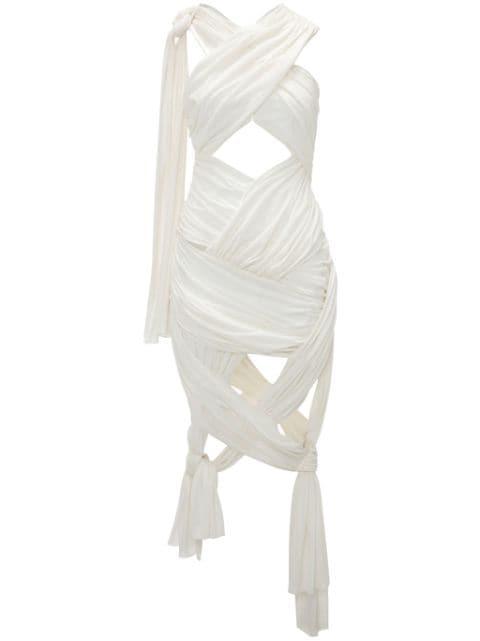 draped wrap midi dress by JW ANDERSON
