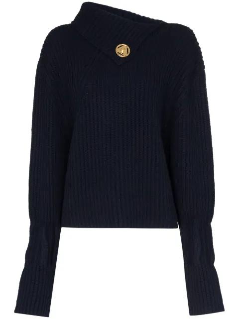 foldover-neck ribbed sweater by JW ANDERSON