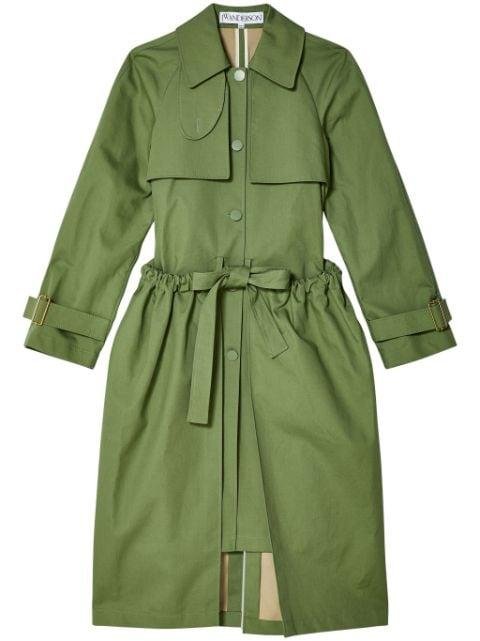 gathered-detail belted trench coat by JW ANDERSON