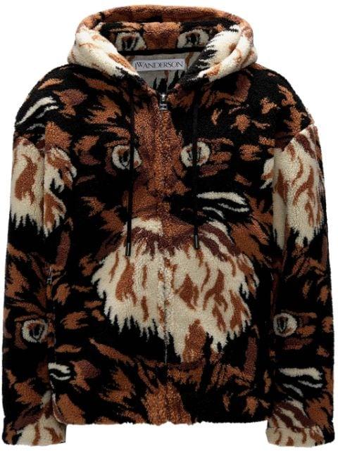 graphic-print fleece jacket by JW ANDERSON