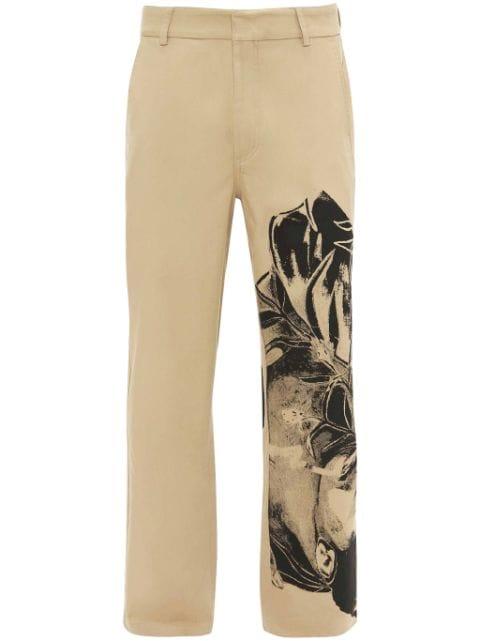 graphic-print straight-leg trousers by JW ANDERSON
