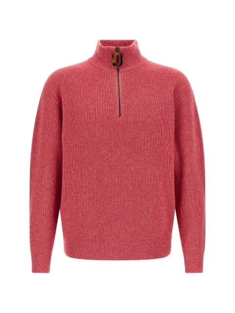 half-zip ribbed-knit sweater by JW ANDERSON