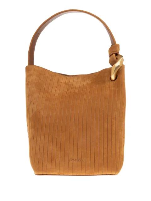 logo-debossed leather bucket bag by JW ANDERSON