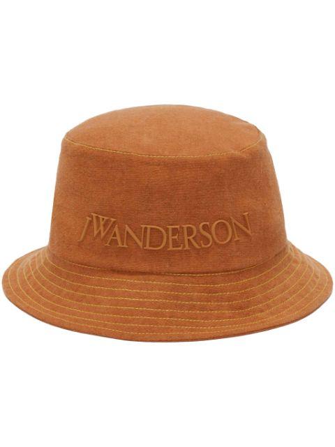 logo-embossed cotton bucket hat by JW ANDERSON