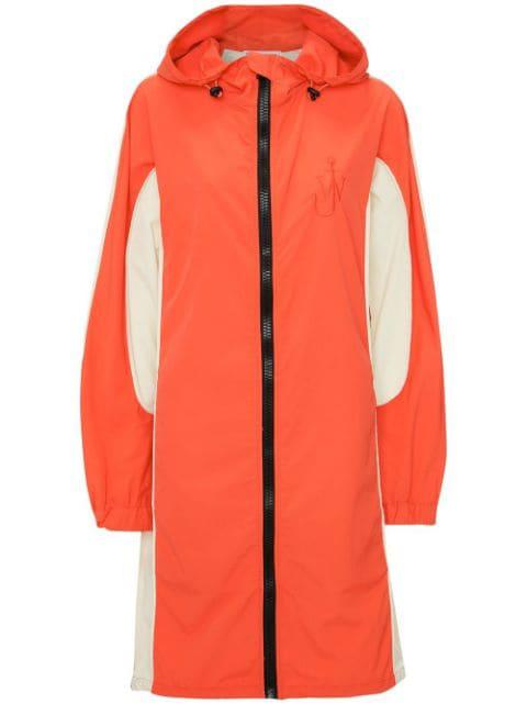 logo-embroidered colour-block parka by JW ANDERSON