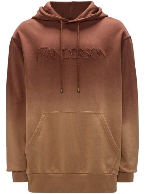logo-embroidered gradient-effect hoodie by JW ANDERSON