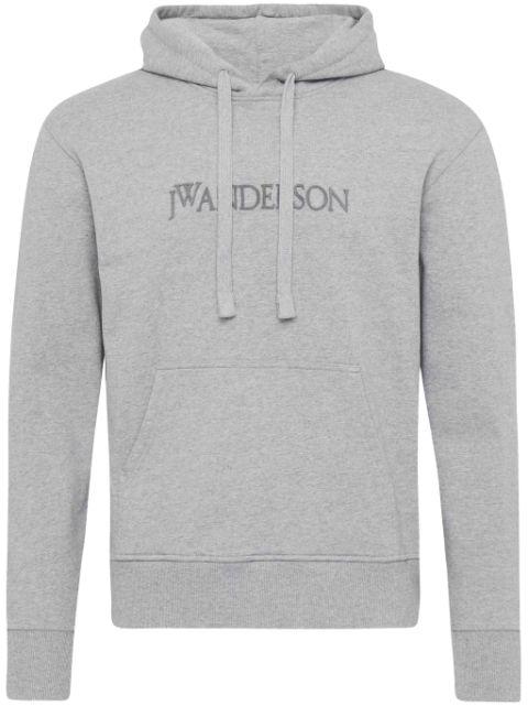 logo-embroidered hoodie by JW ANDERSON