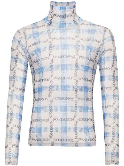 logo grid-print T-shirt by JW ANDERSON