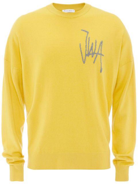 logo-intarsia merino-wool jumper by JW ANDERSON