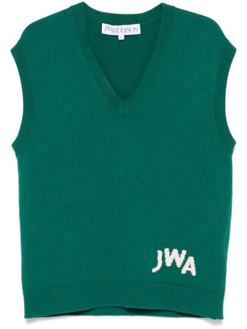 logo-intarsia vest by JW ANDERSON