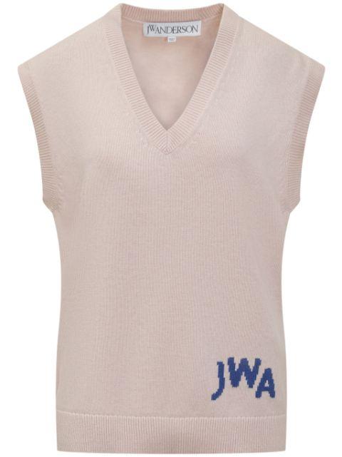logo-intarsia vest by JW ANDERSON
