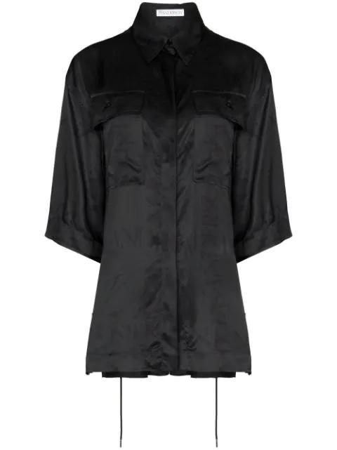 logo-print drawstring shirt by JW ANDERSON