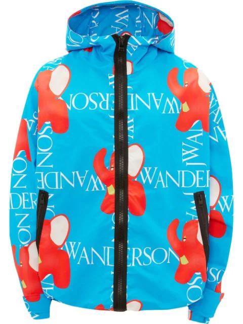 logo-print hoodied jacket by JW ANDERSON