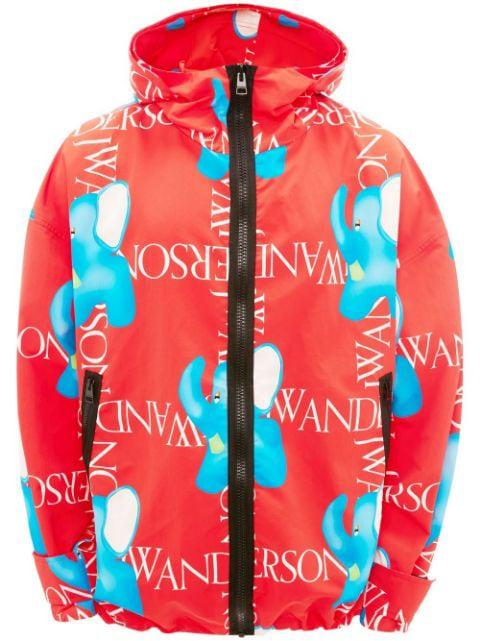 logo-print hoodied jacket by JW ANDERSON