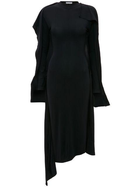 long-sleeve layered midi dress by JW ANDERSON