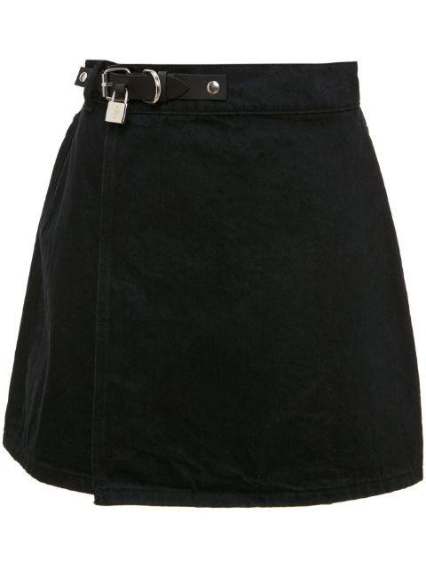 padlock-detail belted skirt by JW ANDERSON