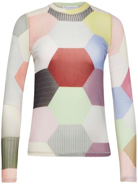 patchwork-print T-shirt by JW ANDERSON