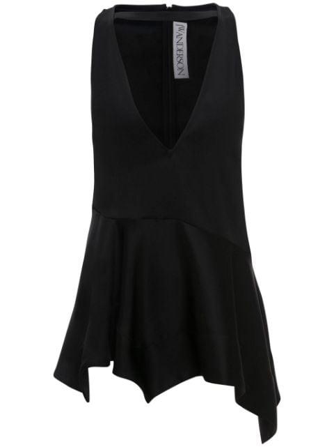 ruffle-hem satin sleeveless top by JW ANDERSON