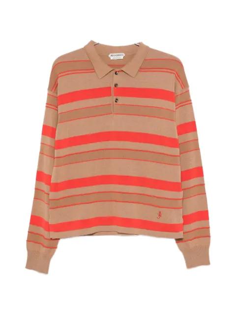 striped logo-embroidered polo shirt by JW ANDERSON