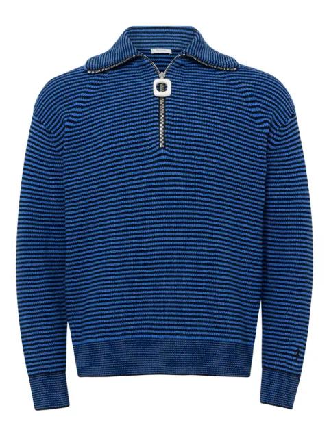 striped zip-up sweater by JW ANDERSON