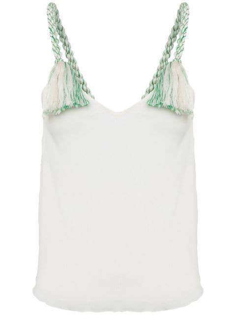 tassel-strap V-neck top by JW ANDERSON