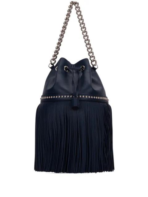 fringed chain-strap bucket bag by J&M DAVIDSON