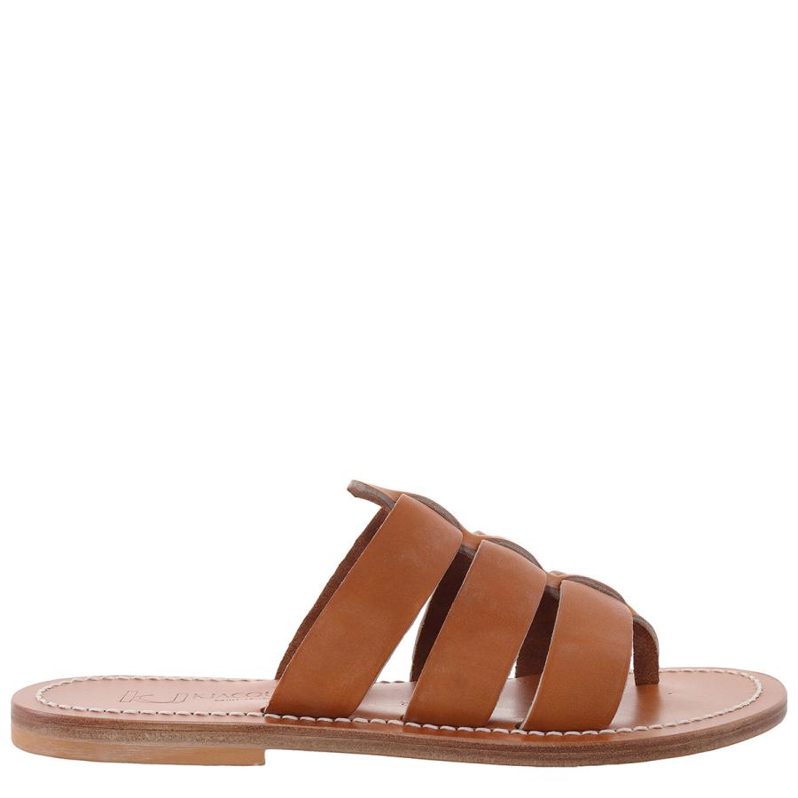 K Jacques Dolon Leather Flat Sandals by K JACQUES