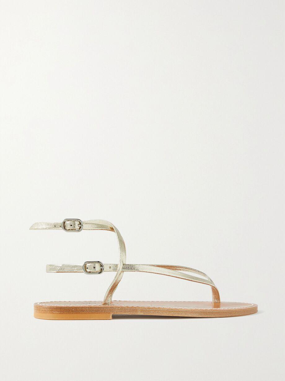 + NET SUSTAIN Abako metallic leather sandals by K JACQUES ST TROPEZ