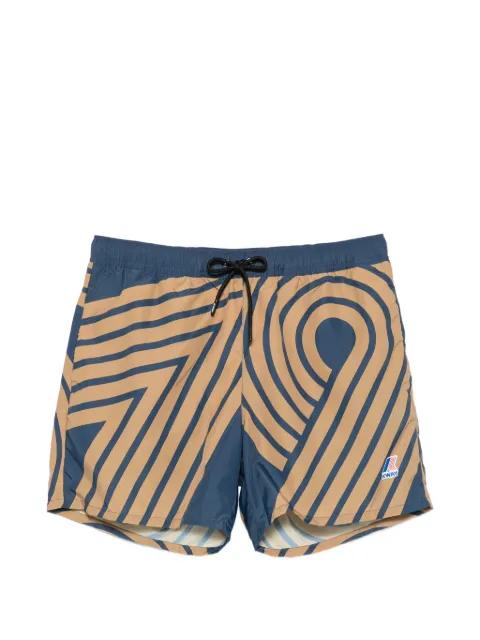 Le Vrai Oliver print drawstring swim shorts by K-WAY