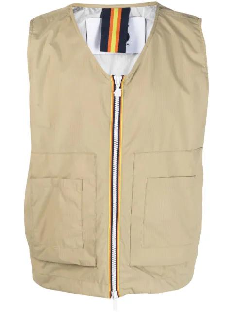 V-neck zip-up gilet by K-WAY